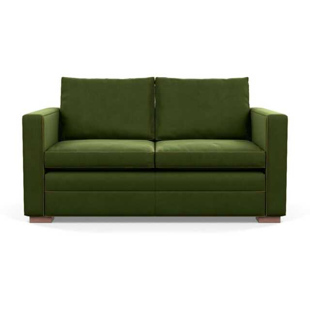 Heal's Palermo 2 Seater Sofa Nobilis Velvet Leaf Walnut Feet