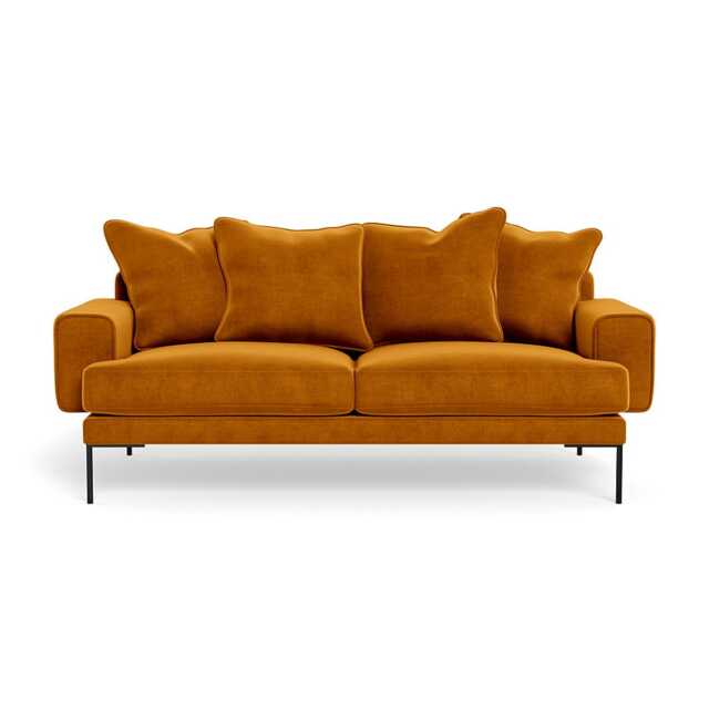 Heal's Torrington 3 Seater Sofa Smart Luxe Velvet Cognac Black Feet - image 1