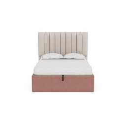 Heal's Lift Storage Divan Double Smart Luxe Velvet Dusky Pink Black Feet