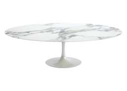 Knoll Saarinen Dining Table with White Base in Arabescato 244cm - thumbnail 1