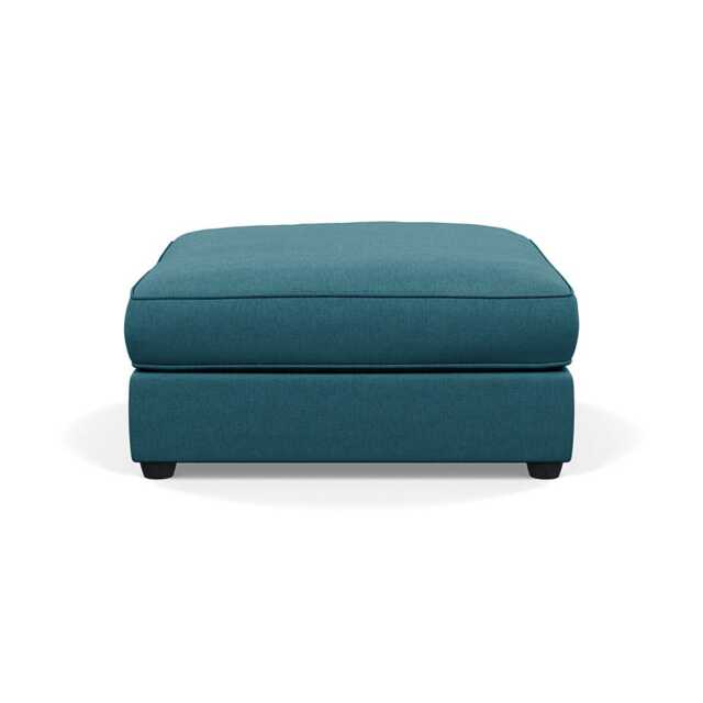 Heal's Tailor Footstool Brushed Cotton Cadet Black Feet