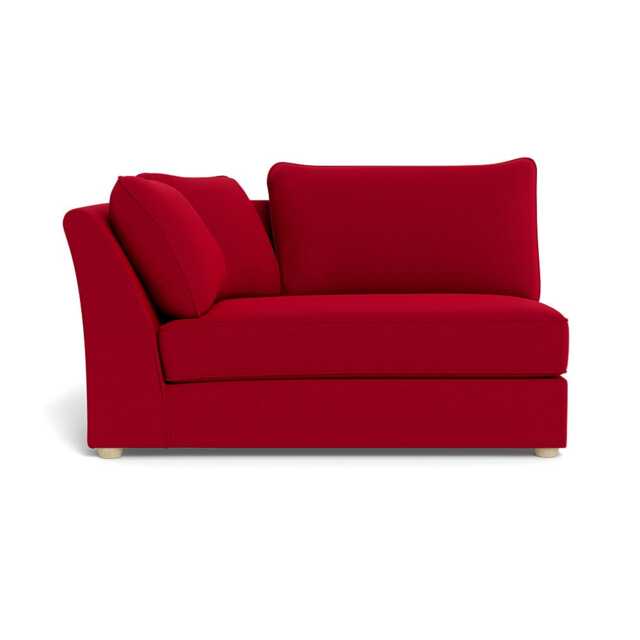 Heal's Tailor Large Curved Left Hand Facing Corner Unit Melton Wool Red Oxide Natural Feet