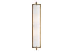 Visual Comfort Calliope Tall Wall Light Antique Brass/White Glass