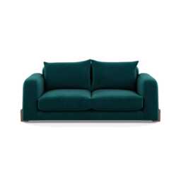 Heal's Nuvola 3 Seater Sofa Smart Luxe Velvet Ocean Walnut Stained Feet