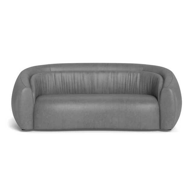 Heal's Flora 3 Seater Sofa Daino Leather Steel - image 1