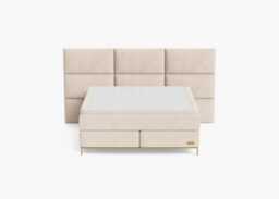 Carpe Diem Beds Sando Bed Set Super King Medium Lux Topper Brass Skargaard Headboard Zaragoza Eggshell