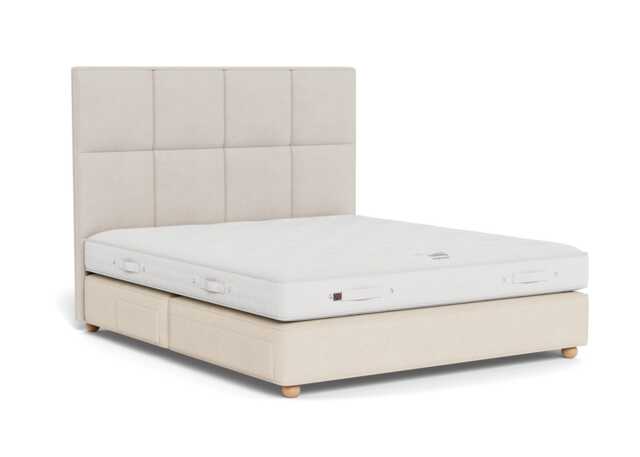Vispring Devonshire Soft Tension Divan Super King TK596 Fawn 750 Bun Feet 2 Footend 2 Headend Drawer