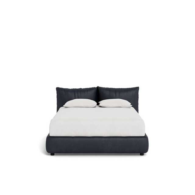 Heal's Pillow Storage Bed Double Luxury Leather Anthracite