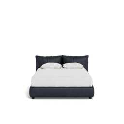 Heal's Pillow Storage Bed Double Luxury Leather Anthracite