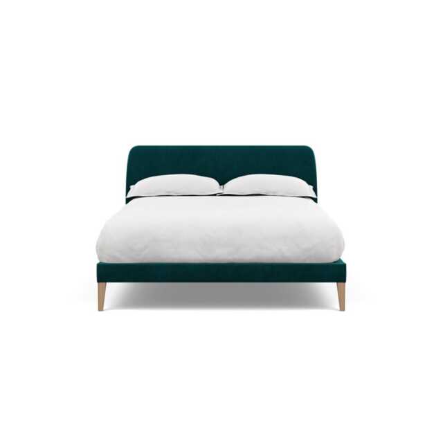 Heal's Wallis Bedstead Double Smart Luxe Velvet Ocean Walnut Feet - image 1