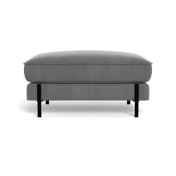 Heal's Tortona Footstool Smart Velvet Mercury Black Feet - thumbnail 1