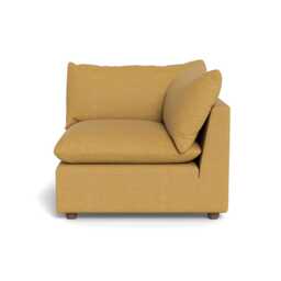 Heal's Astrid Corner Unit Boucle Tweed Citrine Walnut Stained Beech Feet