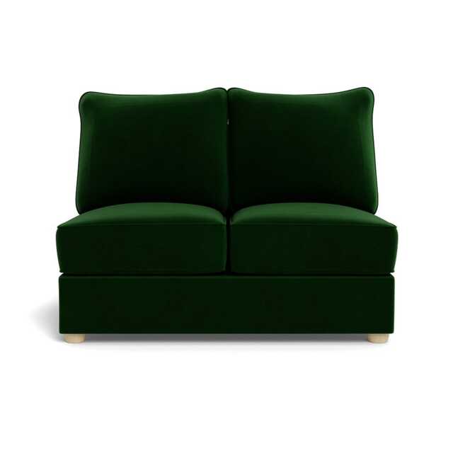 Heal's Tailor Double Armless Unit Smart Velvet Forest Natural Feet