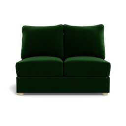 Heal's Tailor Double Armless Unit Smart Velvet Forest Natural Feet