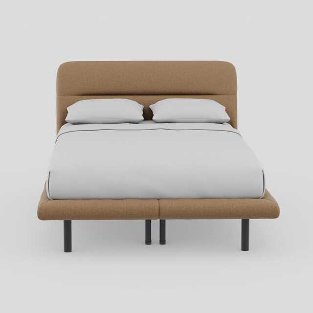 Heal's Gia Bed Double Siena Cotton Clay Box Sprung, Black Feet