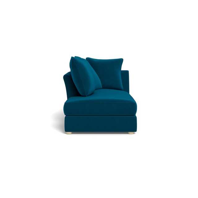 Heal's Tailor Left Hand Facing Chaise Unit  Velvet Teal Natural Feet