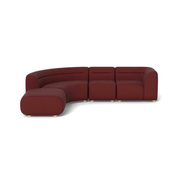 Heal's Lilli Left Hand Facing Curved Corner Sofa Capelo Linen-Cotton Etruscan Red Natural Feet