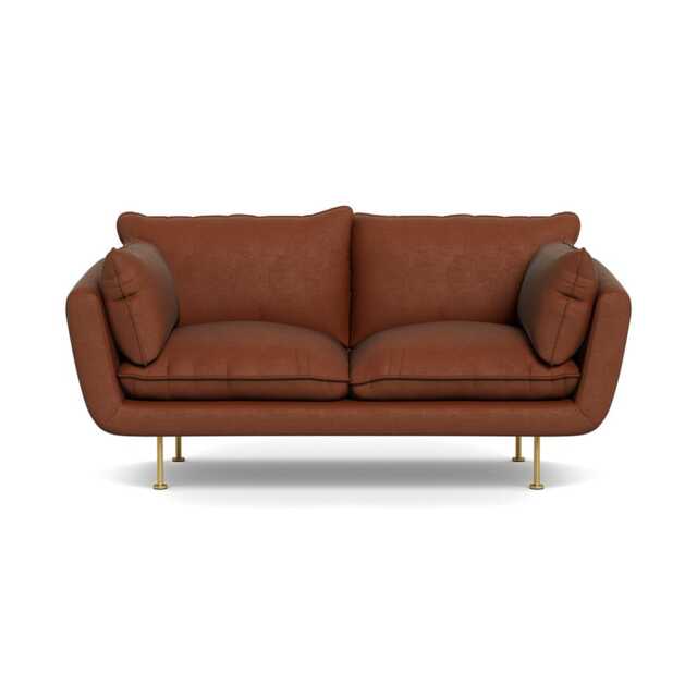Heal's Allora 2 Seater Sofa Smart Luxe Velvet Tawny Brass Feet