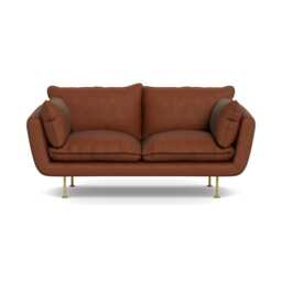 Heal's Allora 2 Seater Sofa Smart Luxe Velvet Tawny Brass Feet