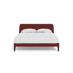 Heal's Wallis Bedstead King Capelo Linen-Cotton Etruscan Red Black Painted Oak Feet