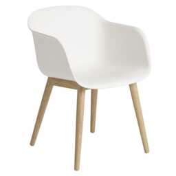 Muuto Fiber Armchair Wood Base Normal Shell Grey/Grey - thumbnail 2