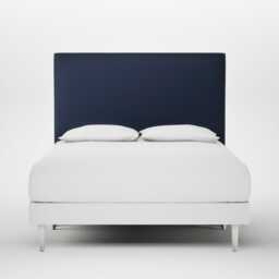 Heal's Newman Headboard Lift Storage King Smart Cotton Linen Indigo