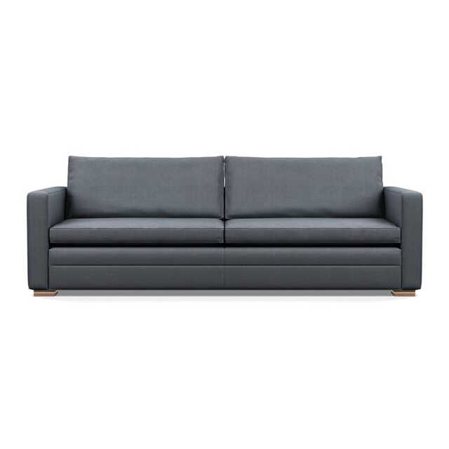 Heal's Palermo 5 Seater Sofa Siena Cotton Shale Grey Brass/Walnut Feet