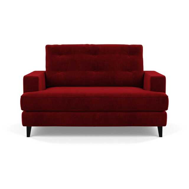 Heal's Mistral Loveseat Smart Luxe Velvet Mulberry Black Feet