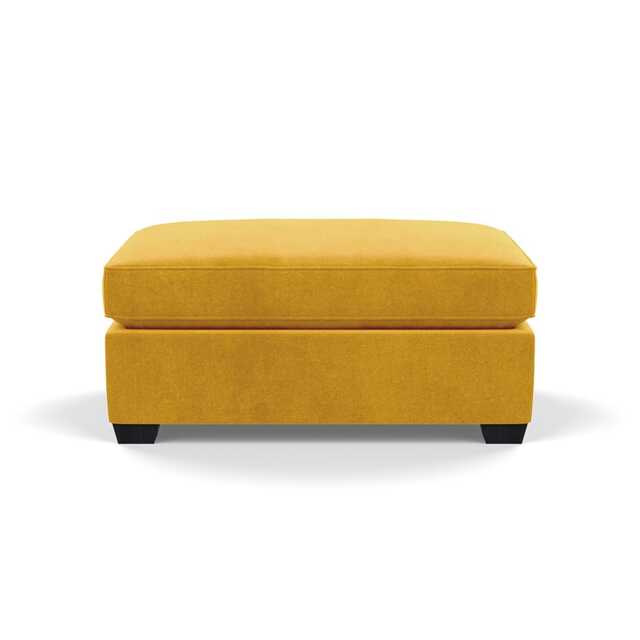 Heal's Torino Footstool Smart Luxe Velvet Canary Black Feet