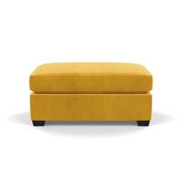 Heal's Torino Footstool Smart Luxe Velvet Canary Black Feet