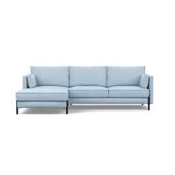 Heal's Tortona Left Hand Facing 4 Seater Corner Chaise Capelo Linen-Cotton Sea Shanty Black Feet