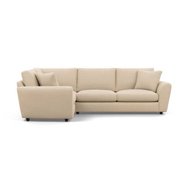 Heal's Snooze Left Hand Facing Corner Sofa Brushed Cotton Oat Black Feet