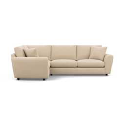 Heal's Snooze Left Hand Facing Corner Sofa Brushed Cotton Oat Black Feet