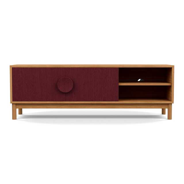 Heal's Tinta AV Unit Natural Oak Frame Red Stain Doors