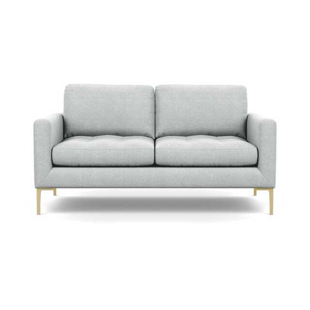 Heal's Eton 2 Seater Sofa Broad Weave Tin Brass Feet