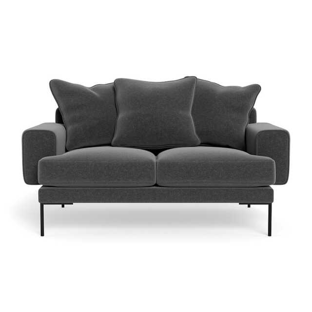 Heal's Torrington 2 Seater Sofa Melton Wool Granite Black Feet