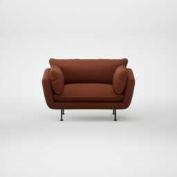 Heal's Allora Loveseat Smart Cotton Linen Rust Black Feet