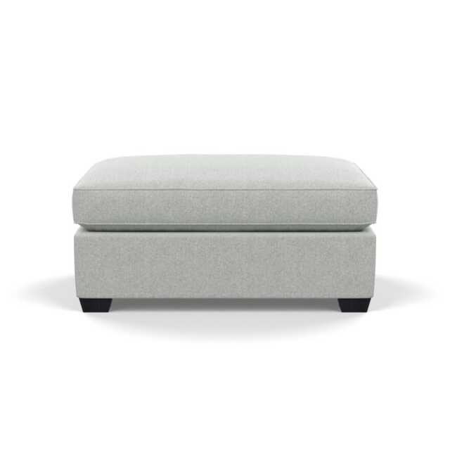 Heal's Torino Footstool Melton Wool Limestone Black Feet