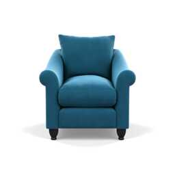 Heal's Devon Armchair Smart Velvet Ocean Black Stain Beech Feet