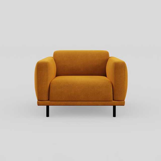 Heal's Harri Armchair Smart Luxe Velvet Cognac