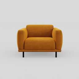 Heal's Harri Armchair Smart Luxe Velvet Cognac