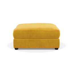 Heal's Tailor Footstool Smart Luxe Velvet Canary Black Feet