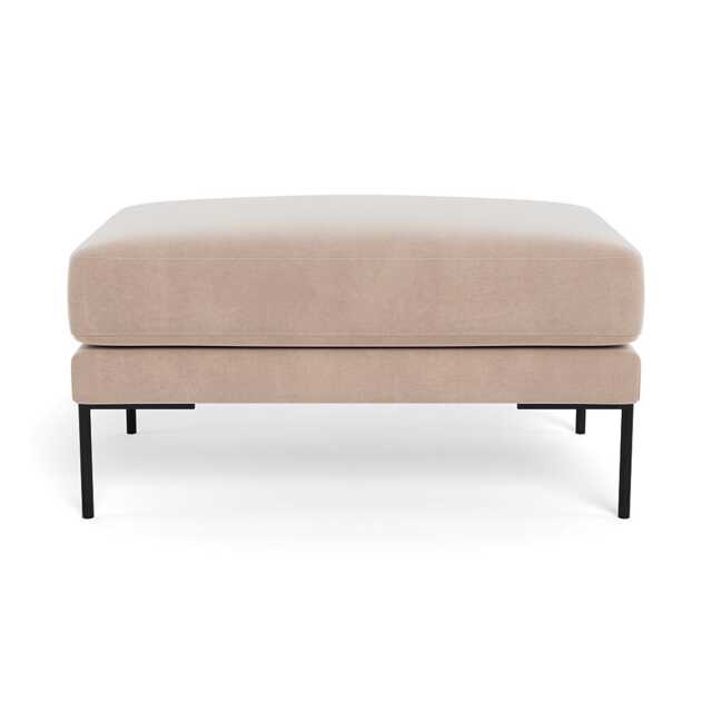 Heal's Torrington Ottoman Smart Velvet Pebble Black Feet - image 1