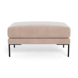 Heal's Torrington Ottoman Smart Velvet Pebble Black Feet - thumbnail 1