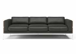 Case Forum 3 Seater Sofa Black Leather