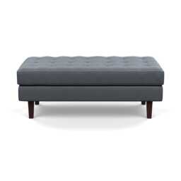 Heal's Hepburn Ottoman Siena Cotton Shale Grey Wenge