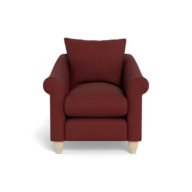 Heal's Devon Armchair Capelo Linen-Cotton Etruscan Red Natural Feet