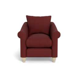 Heal's Devon Armchair Capelo Linen-Cotton Etruscan Red Natural Feet