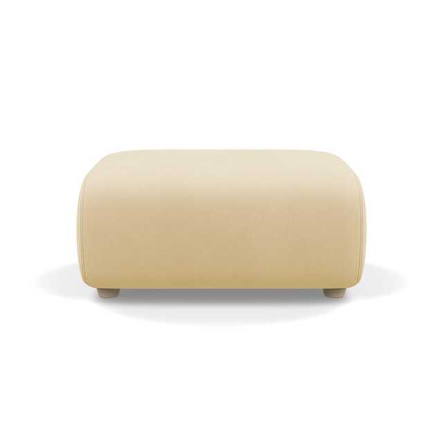Heal's Lilli Ottoman Smart Luxe Velvet Biscuit Natural Beech Feet