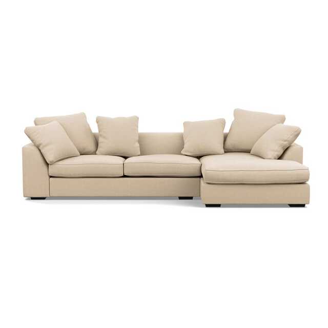 Heal's Cumulus Right Hand Facing Corner Sofa Brushed Cotton Oat Black Feet
